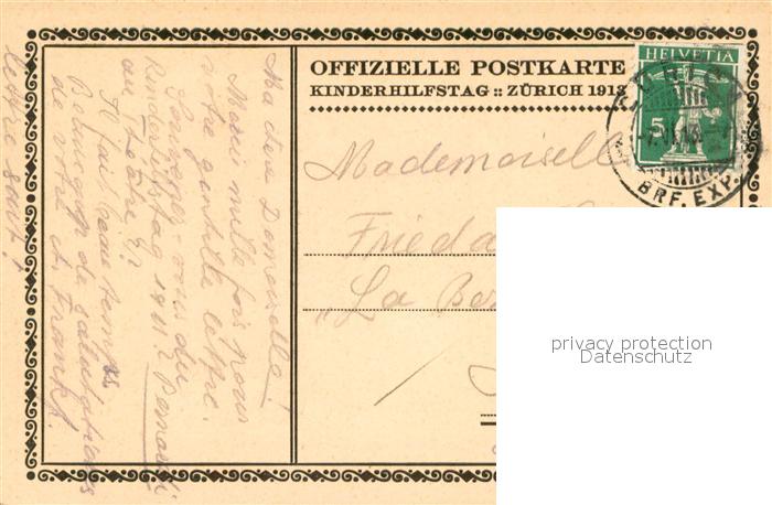 13709350 Zuerich ZH Kinderhilfstag Zuerich 1913 Zeichnung Zuerich ZH