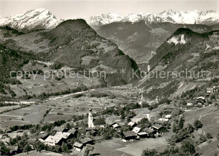 13709480 Fanas GR Fliegeraufnahme mit Klus Calanda und Graue Hoerner