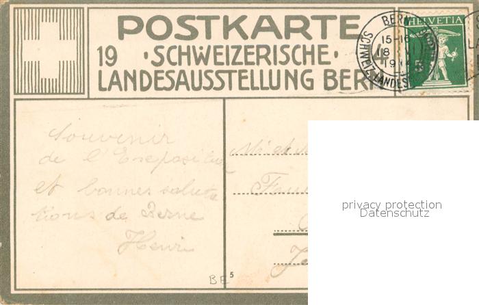 13747929 Bern BE Exposition nationale suisse Berne 1914 Bern BE