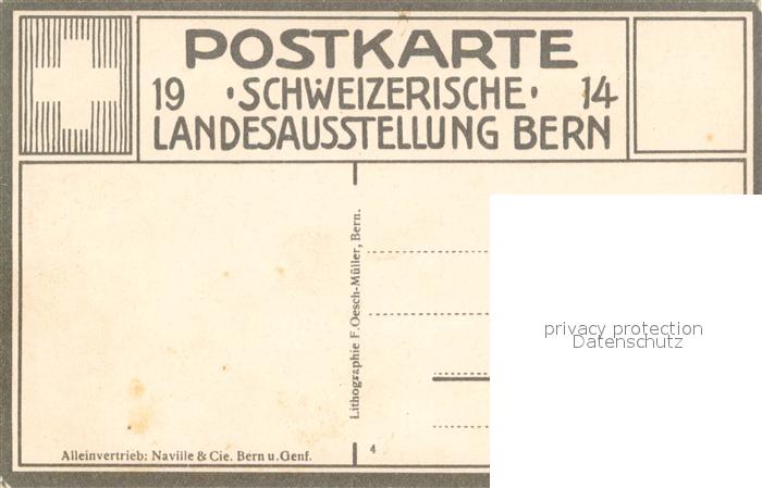 13729996 Bern BE Exposition nationale suisse Berne 1914 avec Bluemlisalp Nies