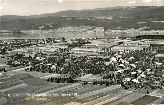 13728256 Epsach Fliegeraufnahme mit Bielersee Epsach