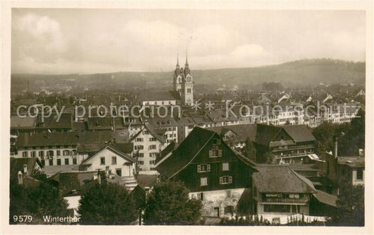 13728888 Winterthur ZH Vue sur la ville avec église