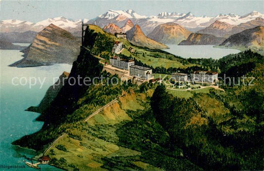 13727474 Buergenstock Vierwaldstaettersee Panorama Hotels Fliegeraufnahme Buerge