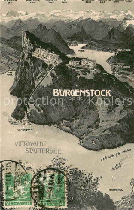 13727481 Buergenstock Vierwaldstaettersee Hotels Panorama Fliegeraufnahme Buerge