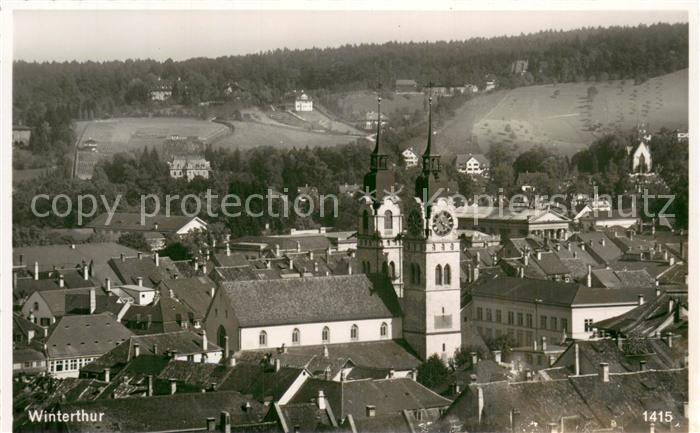 13728049 Winterthur ZH Vue sur la ville avec église