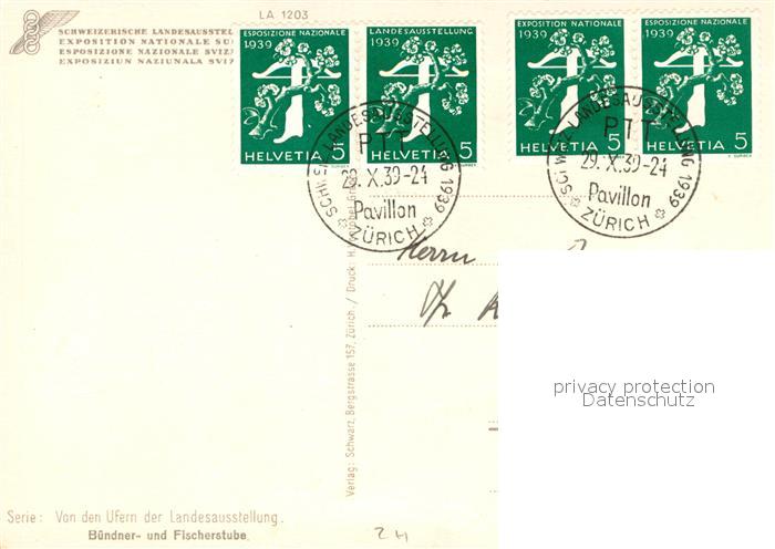 13737546 Zuerich ZH Exposition nationale suisse 1939 Carte d'artiste Zuerich