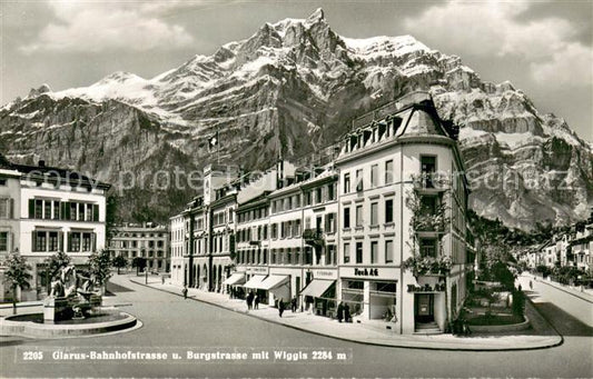 13740207 Glarus GL Bahnhofstrasse et Burgstrasse avec Wiggis Glarus GL