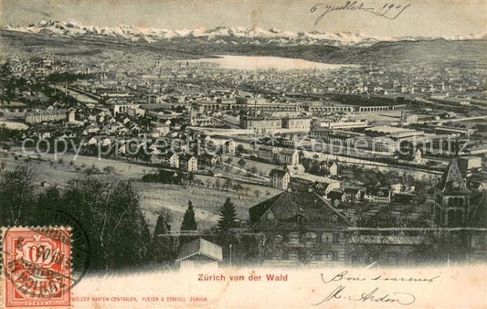 13750512 Zuerich ZH Panorama de la ville vu du panorama alpin du Waid Zuerich