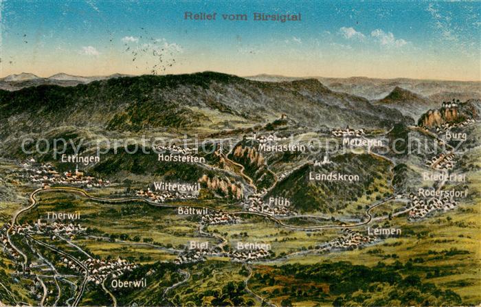 13750683 Bienne Bienne Carte panoramique du Birsigtal Bienne