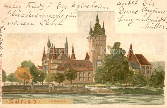 13750544 Zuerich ZH Landesmuseum Vue sur le lac de Zurich depuis Zuerich ZH