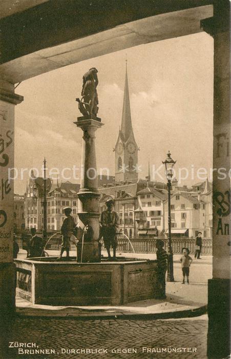 13750704 Zuerich ZH Fontaine Vue du Fraumuenster Zuerich ZH