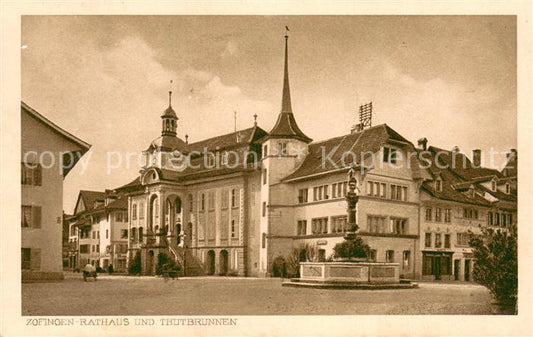 13750768 Zofingen AG Hôtel de ville et fontaine de Thut