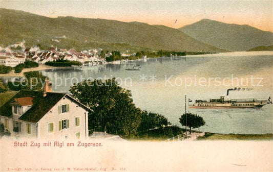 13751227 Zoug ZG avec Rigi au bord du lac de Zoug