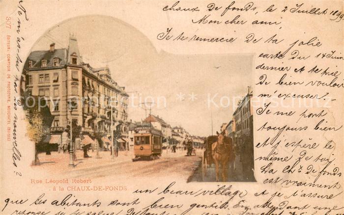 13760218 La Chaux-de-Fonds NE Rue Léopold Robert - tram