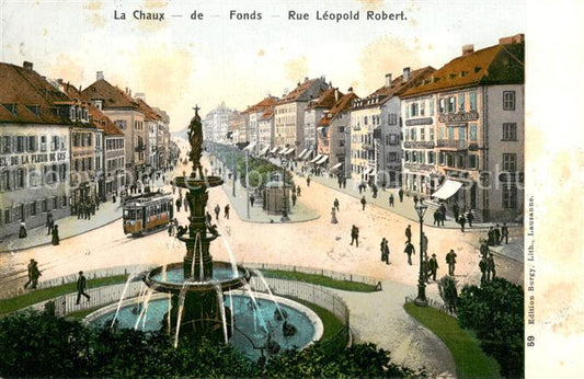 13760223 La Chaux-de-Fonds NE Rue Léopold Robert tramway