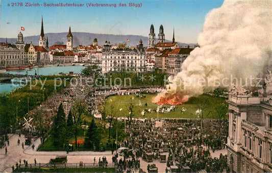 13774424 Zuerich ZH Sechselaeutenfeuer Incendie du Boegg Zuerich ZH