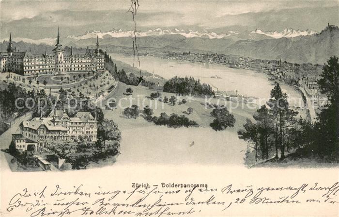 13774439 Zurich ZH Waldhaus Dolder Lake Zurich Alpes vue à vol d'oiseau Ku