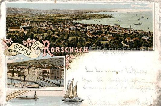 13790311 Rorschach Lac de Constance SG Vue générale - gare avec port