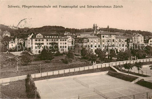 13790994 Zurich ZH Suisse. Ecole d'infirmières avec hôpital pour femmes et maison d'infirmières