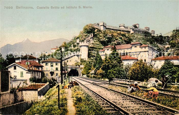 13792407 Bellinzona Castello Svitto et Istituto S. Maria - Voie ferrée de Bellinzona