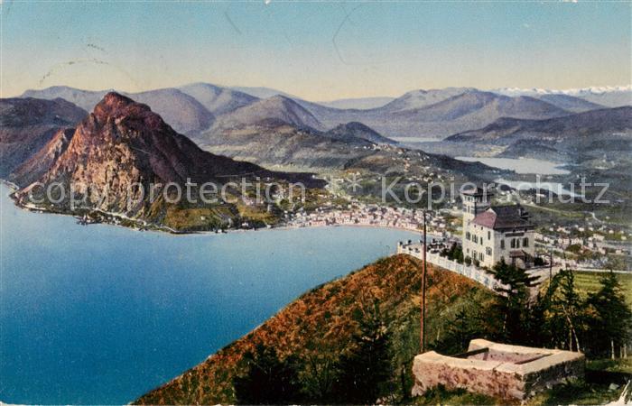 13792415 Lugano Lac de Lugano TI Lugano et S. Salvatore. du Monte Bre