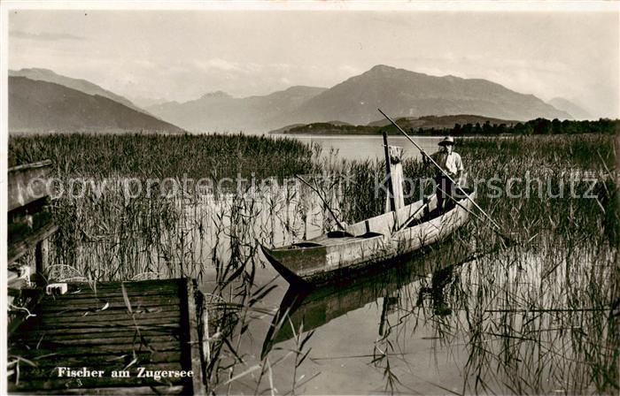 13794486 Zoug ZG Fischer sur le lac de Zoug