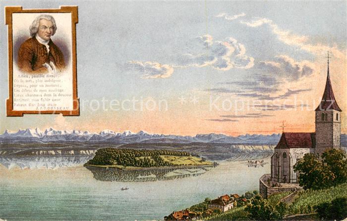 13794504 Bienne Lac de Bienne avec île et église Bienne Bienne