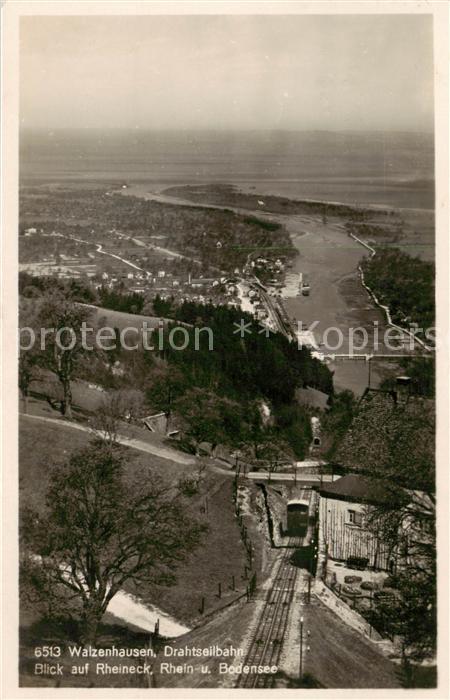 13794515 Walzenhausen AR Drahtseilbahn m. Rheineck u. Rhein m. Bodensee Walzenha