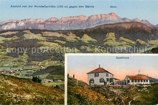 13794530 Hundwilerhoehe 1309m IR Gesamtansicht geg. Saentis u. Gasthaus-Aussenan