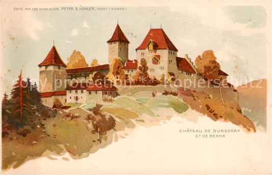 13794616 Château de Berthoud BE c. Dessin de vue extérieure de Berthoud