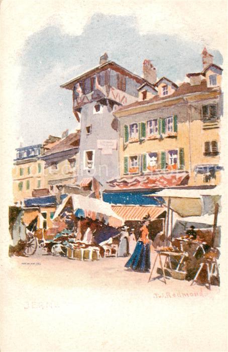 13794971 Bern BE Marché - Carte d'artiste Jud. Redmond Berne BE