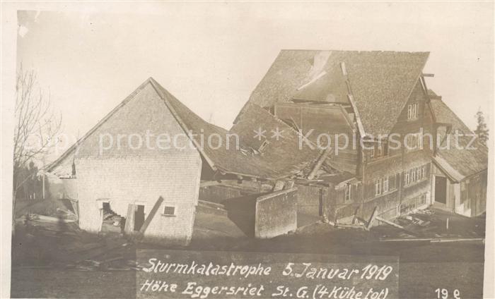 13797427 Catastrophe de la tempête Eggersriet SG janvier 1919