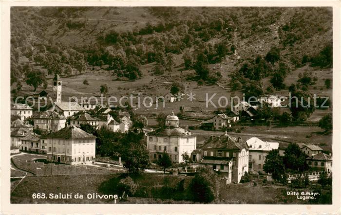 13797449 Olivone TI Vue sur la ville avec église