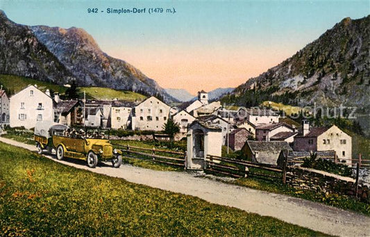 13797455 Simplon village Simplondorf VS motif ville avec église automobile