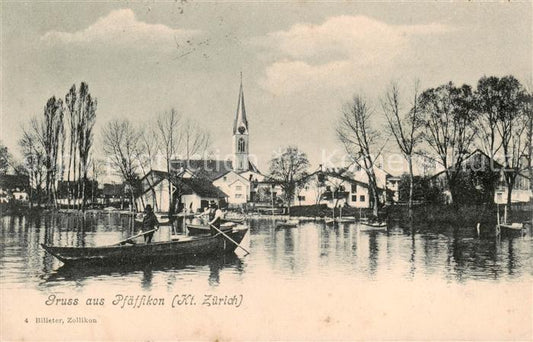 13797461 Pfaeffikon am See ZH Église du port de bateau de pêche vue depuis le lac