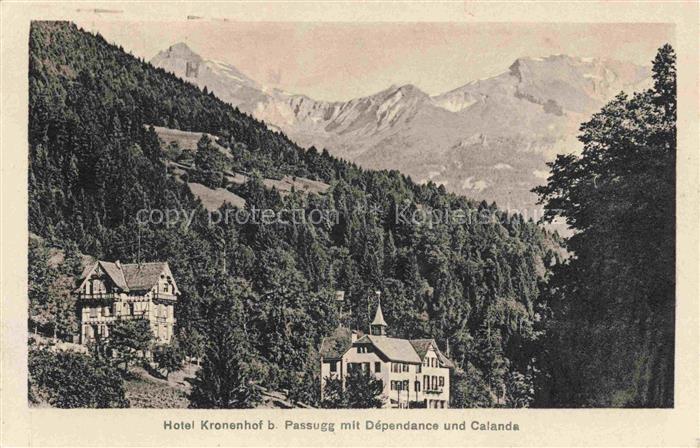 14015292 Passugg Bad Chur GR Hotel Kronenhof mit Dependance und Calanda