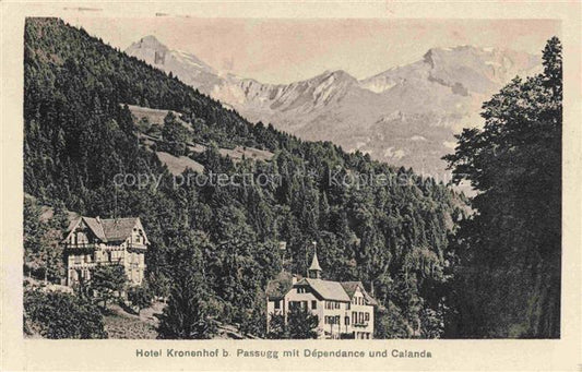 14015292 Passugg Bad Chur GR Hotel Kronenhof mit Dependance und Calanda