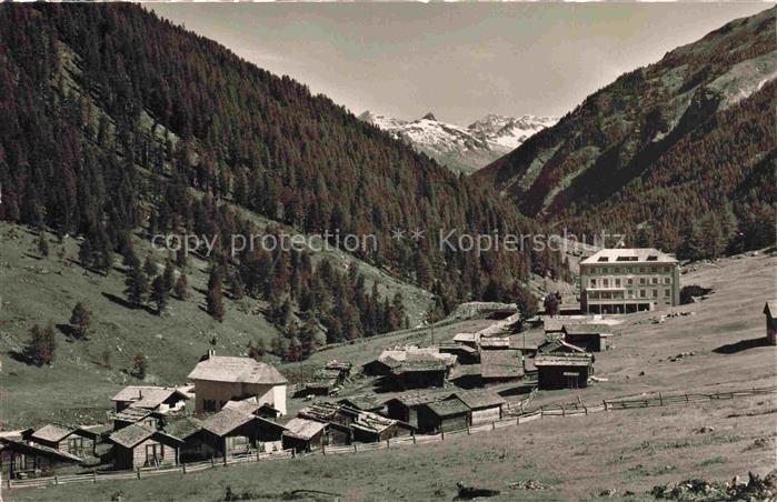 14015334 Gruben Turtmanntal Rhone VS mit Hotel Schwarzhorn Doldenhorn Hockenhorn