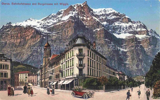 14015397 GLARUS Glaris GL Dammerstrasse und Burgstrasse mit Wiggis