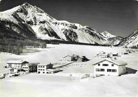 14016054 Tschierv Tschierf GR Gasthaus Sternen und Schulhaus mit Piz d'Aint und