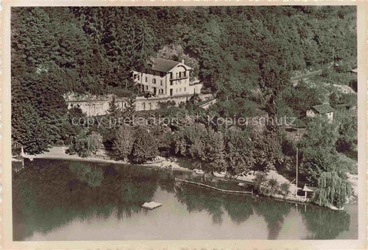 14016059 Agno Lago di Lugano TI Albergo Lido Vallone Fliegeraufnahme