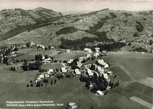 14018342 Trogen Appenzell AR Fliegeraufnahme mit Blick zum Rehetobel Wald