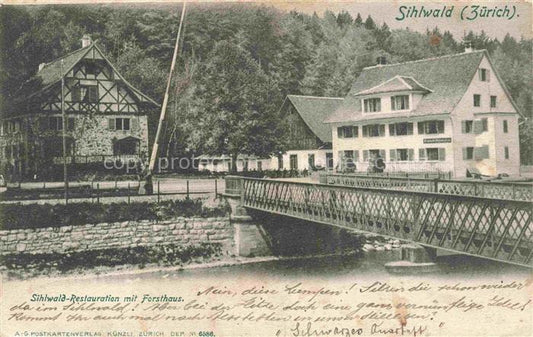 14019043 Sihlwald Zuerich ZH Restauration mit Forsthaus