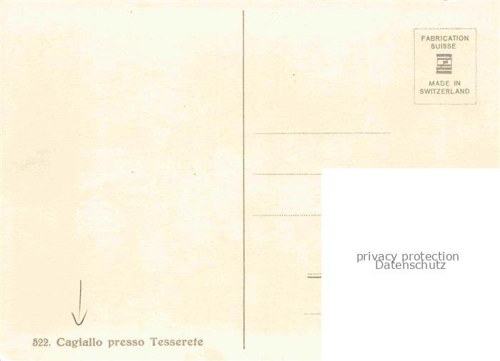 14019536 Carte d'artiste de motif local Cagiallo Tesserete Lugano TI