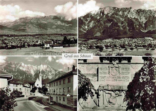 74008176 Schaan  Liechtenstein FL Panorama Kirche Gedenktafel