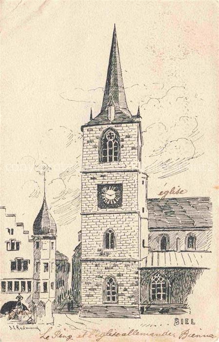 14008385 Biel Bienne BE Kirche Kuenstlerkarte