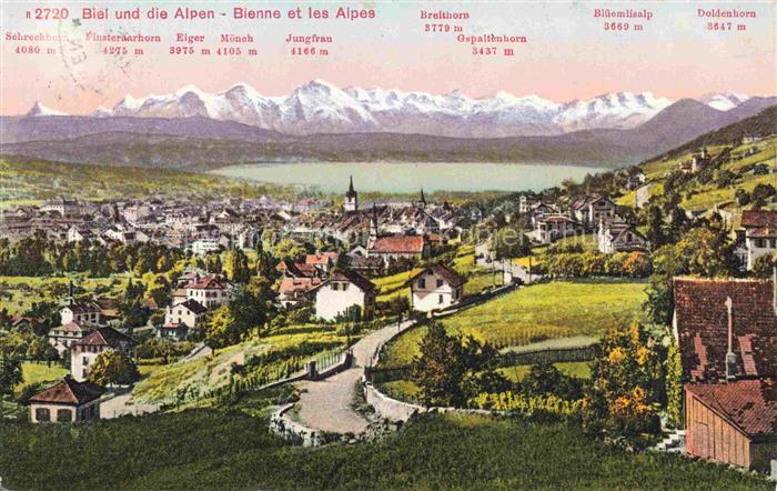 14008556 Biel Bienne BE Gesamtansicht mit Alpenpanorama