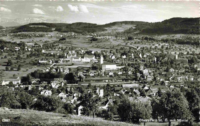 14008562 Oberuzwil SG Panorama mit Blick zum Saentis Appenzeller Alpen