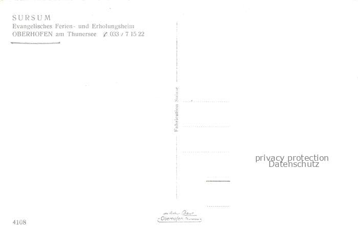 14008808 Oberhofen Thunersee BE Sursum Evangelisches Ferien- und Erholungsheim