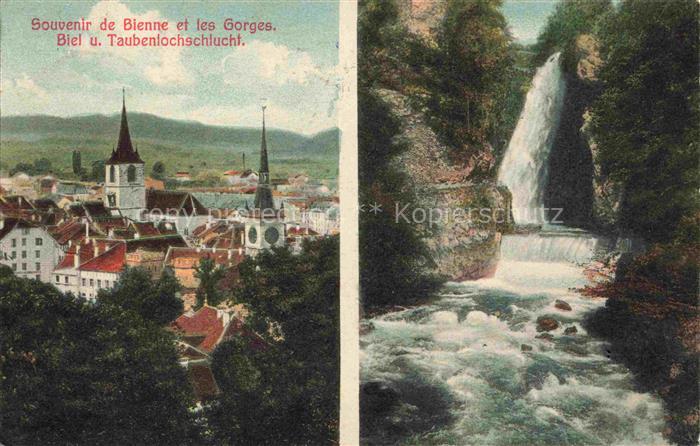 14008886 Biel Bienne BE Stadt und Taubenlochschlucht Wasserfall